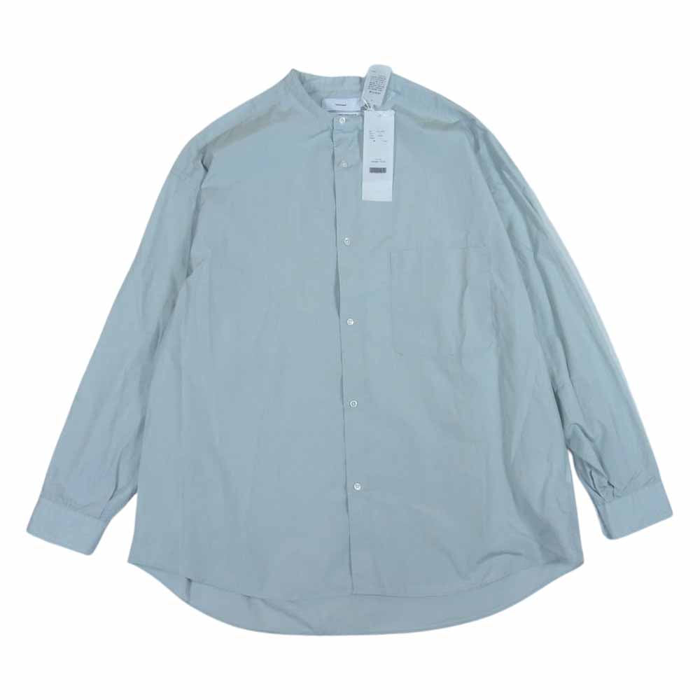 GRAPHPAPER グラフペーパー 22SS GM221-50225 Broad L/S Oversized Band Collar Shirt オーバーサイズ バンドカラー コットン シャツ  ライトグリーン系 F【中古】