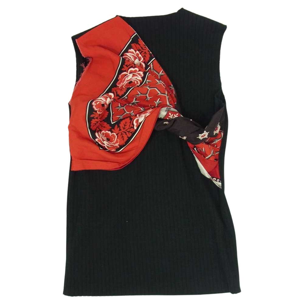 Yohji Yamamoto ヨウジヤマモト TAKESHI KOSAKA by Y’s Pink Lab バンダナ ドッキング ノースリーブ カットソー ブラック系 2【中古】