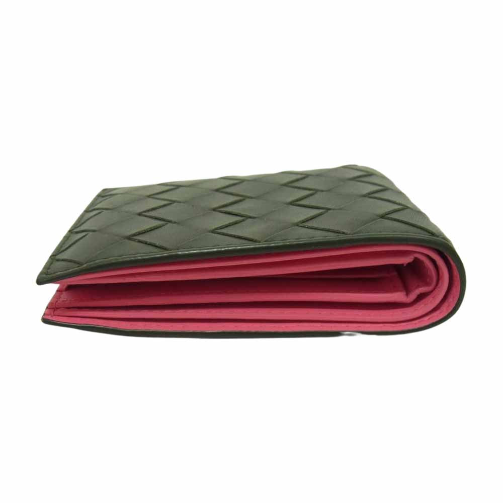 BOTTEGAVENETA ボッテガヴェネタ イントレチャート 2つ折り財布 ウォレット ブラック系【中古】