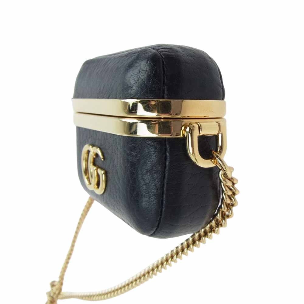 GUCCI グッチ 6759641 GGマーモント AirPods Pro ケース ブラック系 ゴールド系【中古】
