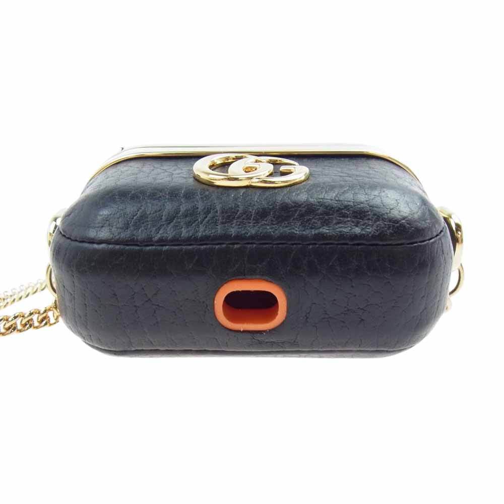 GUCCI グッチ 6759641 GGマーモント AirPods Pro ケース ブラック系 ゴールド系【中古】