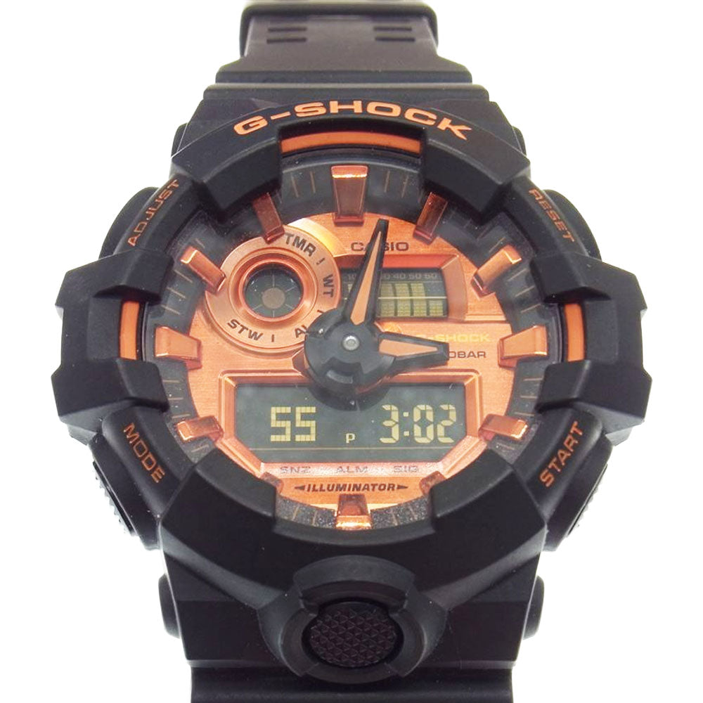 G-SHOCK ジーショック GA-700BR BRIGHT ORANGE COLOR ブライトオレンジ アナデジ クォーツ 腕時計 ウォッチ ブラック系 オレンジ系【中古】