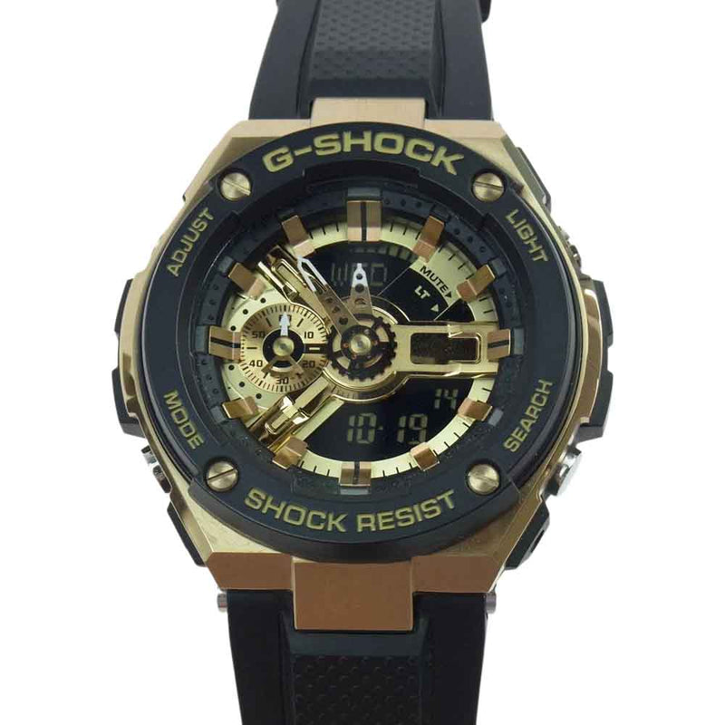 G-SHOCK ジーショック GST-400G G-STEEL ジースチール アナデジ クォーツ 腕時計 ウォッチ ブラック系 ゴールド系【中古】