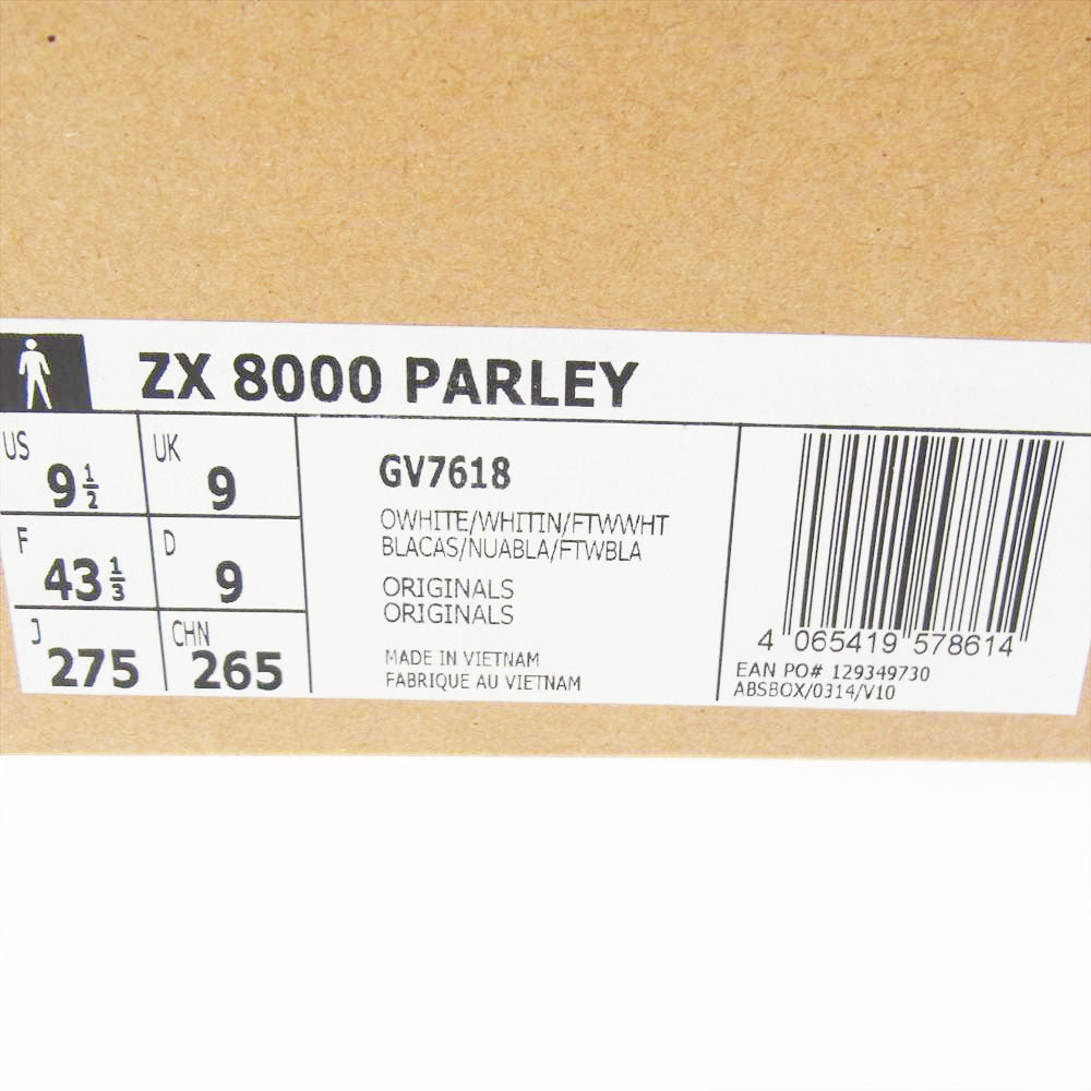 adidas アディダス GV7618 Originals オリジナル ZX 8000 PARLEY パーレイ スニーカー ホワイト ホワイト系 27.5【新古品】【未使用】【中古】