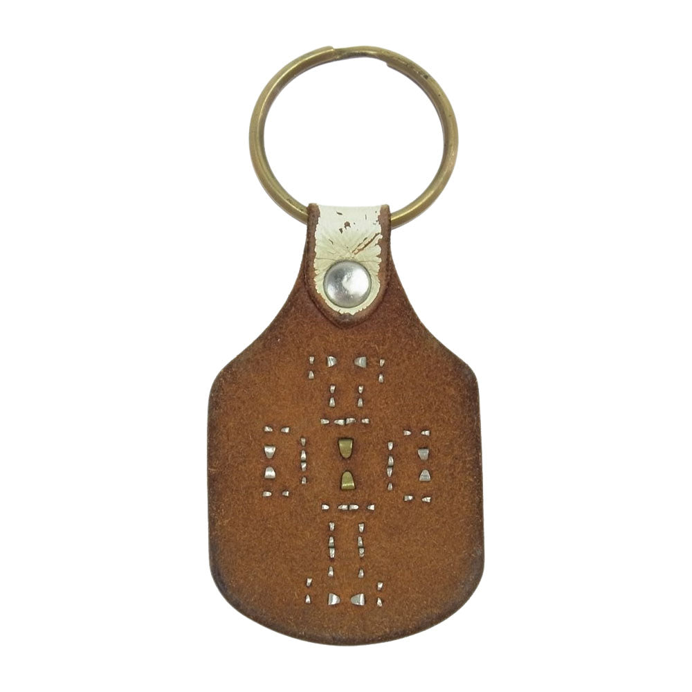 STOPLIGHT ストップライト クロスコンチョ付き クロススタッズ レザー キーホルダー ホワイト系【中古】