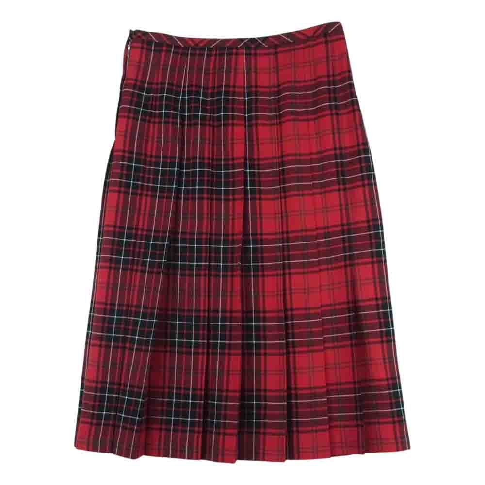 JUNYA WATANABE COMME des GARCONS ジュンヤワタナベコムデギャルソン JT-S007 AD2017 CHECK PLEATED SKIRT チェック プリーツ ウール スカート レッド系 M【中古】