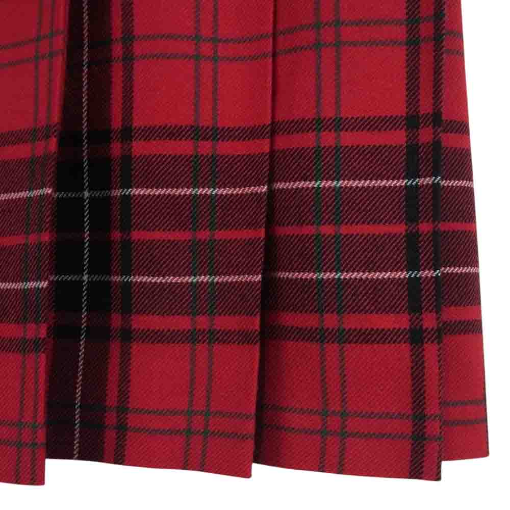 JUNYA WATANABE COMME des GARCONS ジュンヤワタナベコムデギャルソン JT-S007 AD2017 CHECK PLEATED SKIRT チェック プリーツ ウール スカート レッド系 M【中古】