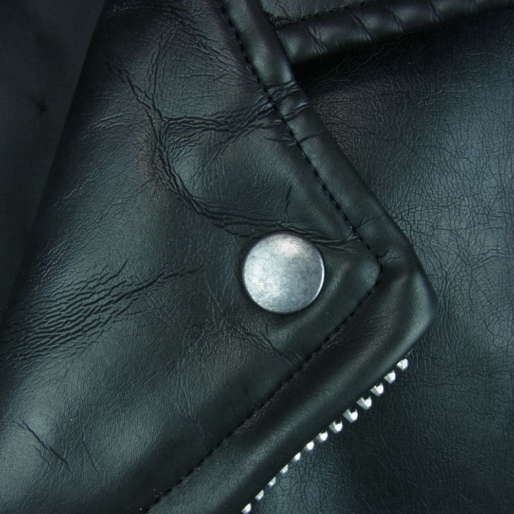 JUNYA WATANABE COMME des GARCONS ジュンヤワタナベコムデギャルソン JS-J002 AD2016 FAUX LEATHER DOUBLE RIDERS JACKET フェイクレザー ダブル ライダース ジャケット ブラック系 S【中古】