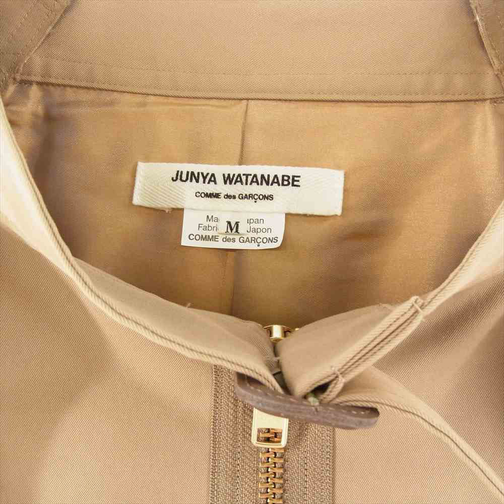 JUNYA WATANABE COMME des GARCONS ジュンヤワタナベコムデギャルソン 20SS JE-O029 PATCHWORK TRENCH COAT パッチワーク フルジップ トレンチ コート ライトブラウン系 ベージュ系 M【美品】【中古】