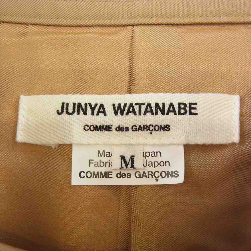 JUNYA WATANABE COMME des GARCONS ジュンヤワタナベコムデギャルソン 20SS JE-O029 PATCHWORK TRENCH COAT パッチワーク フルジップ トレンチ コート ライトブラウン系 ベージュ系 M【美品】【中古】