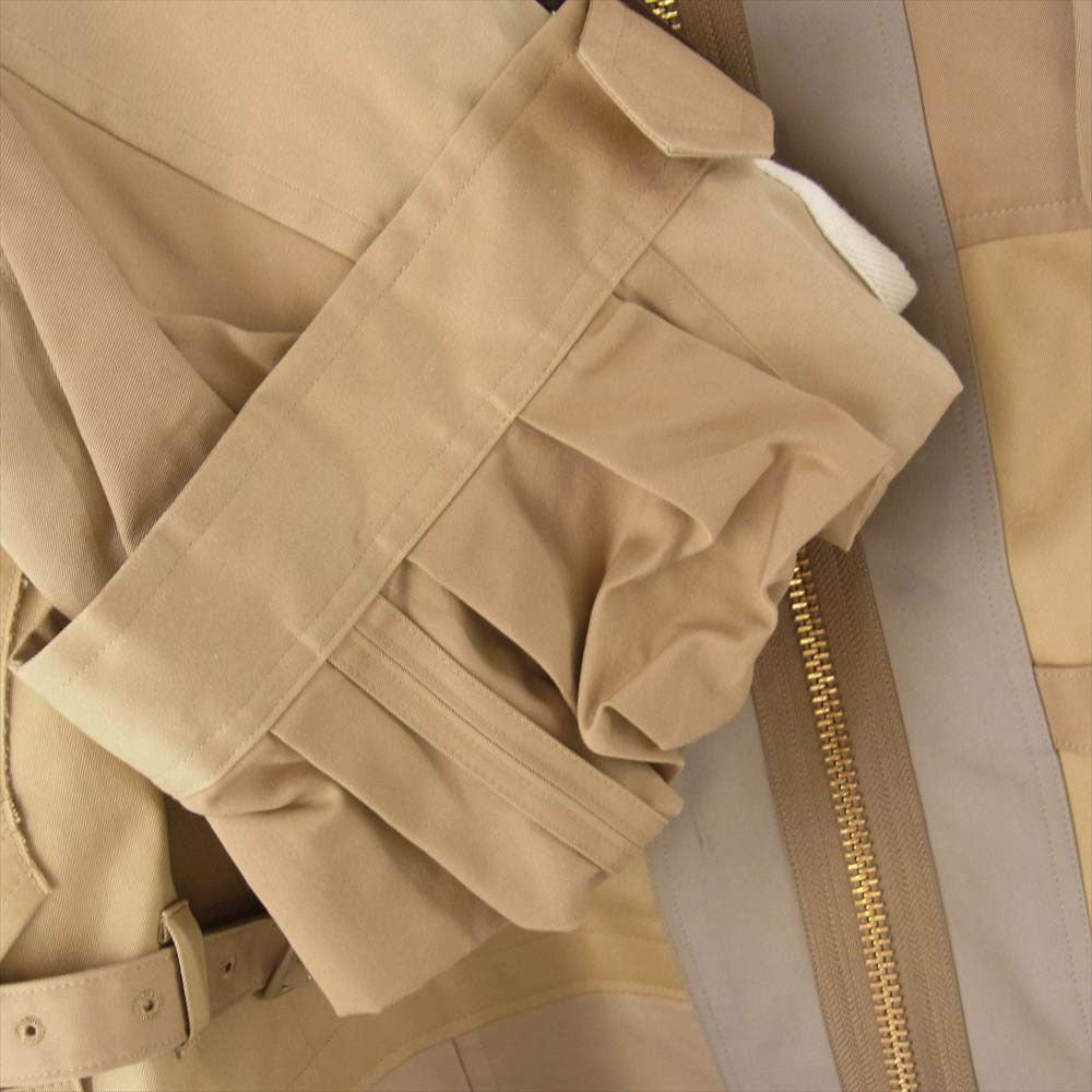 JUNYA WATANABE COMME des GARCONS ジュンヤワタナベコムデギャルソン 20SS JE-O029 PATCHWORK TRENCH COAT パッチワーク フルジップ トレンチ コート ライトブラウン系 ベージュ系 M【美品】【中古】