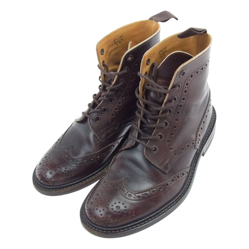 Tricker's トリッカーズ M2508 ウイングチップ カントリー ブーツ レースアップ ブーツ ダークブラウン系 3 1/2【中古】