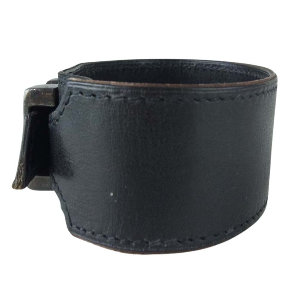 HERMES エルメス アルテミス トゥアレグ レザー ブレスレット □D刻印 ブラック系【中古】