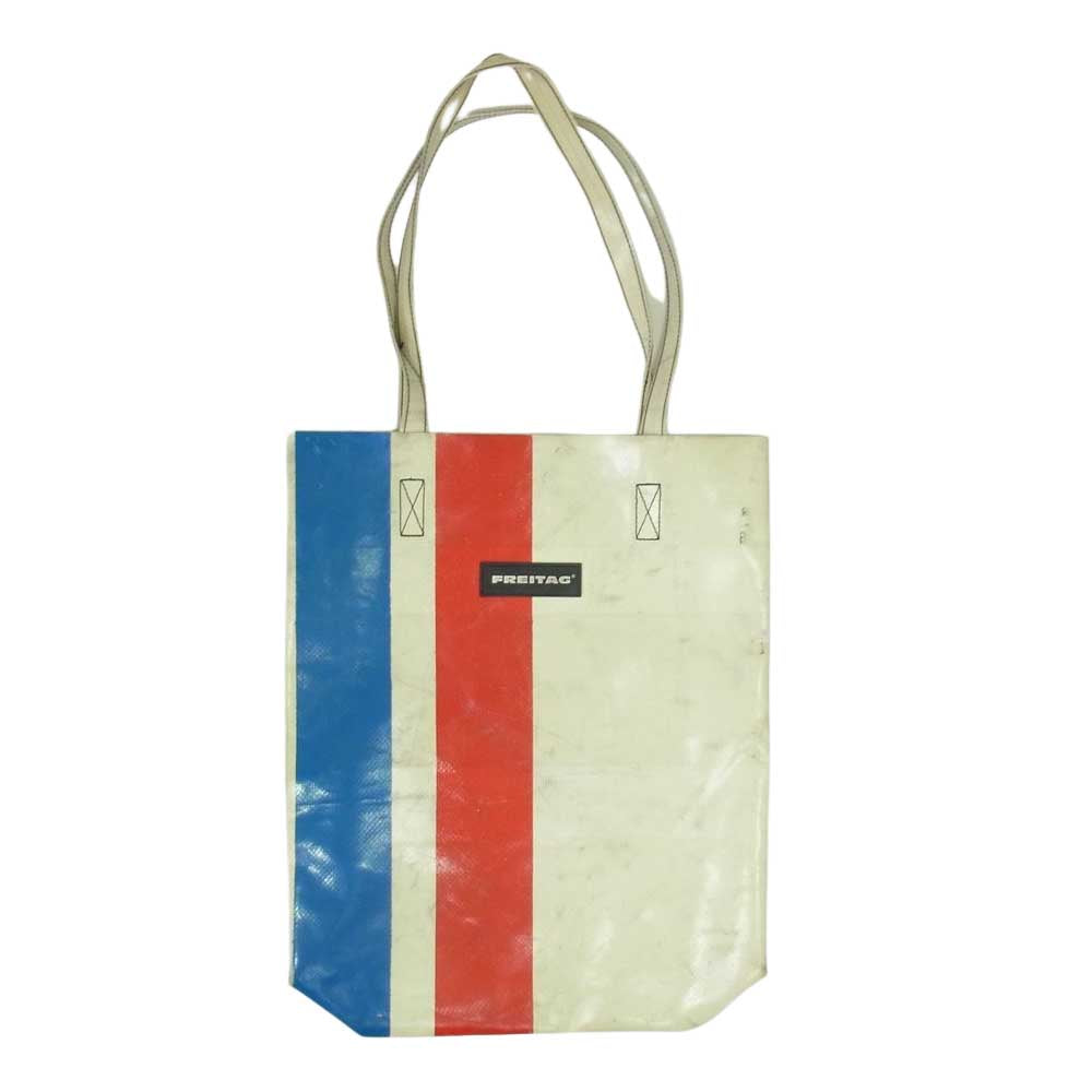 FREITAG フライターグ トート バッグ ブルー×ホワイト×レッド オフホワイト系【中古】