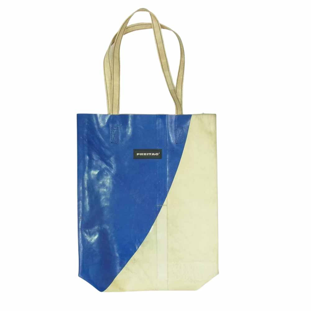 FREITAG フライターグ トート バッグ ブルー×ホワイト オフホワイト系【中古】