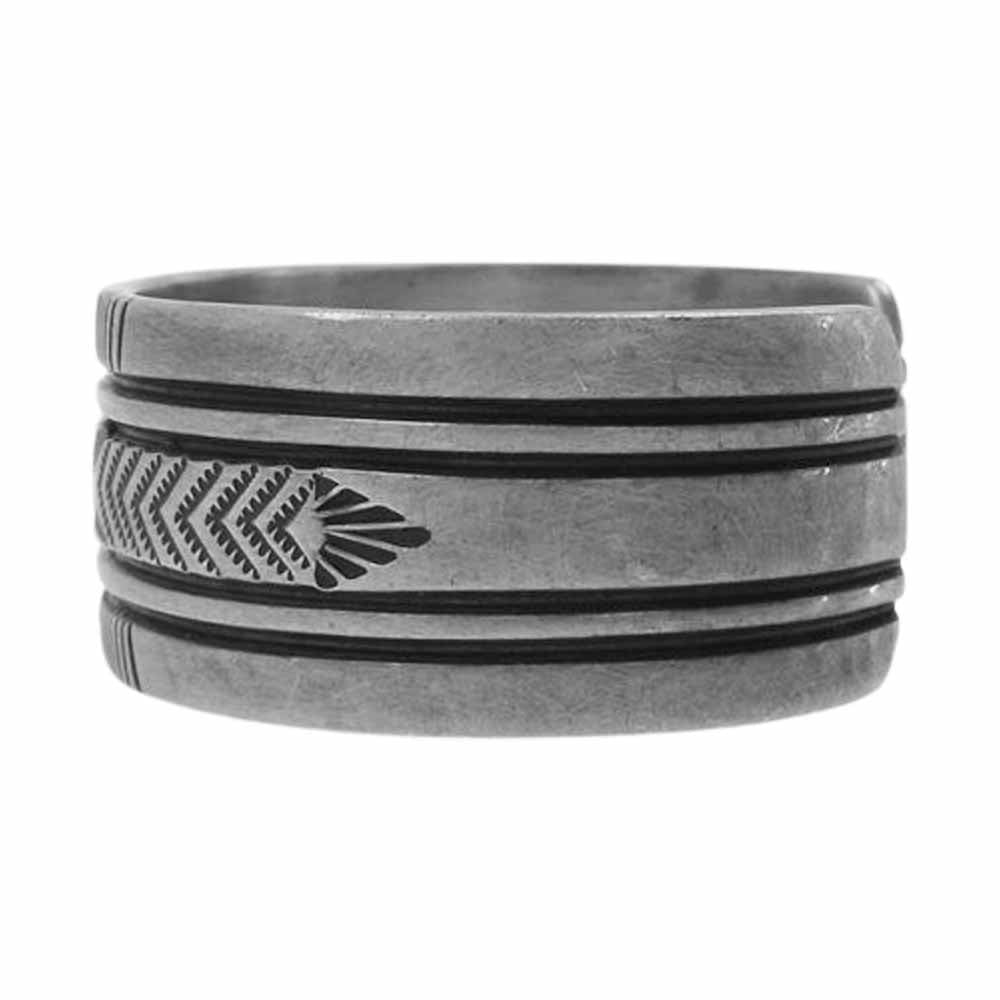 ブルースモーガン 145mm スタンプワーク バングル Sterling Silver ナバホ族 シルバー系【中古】