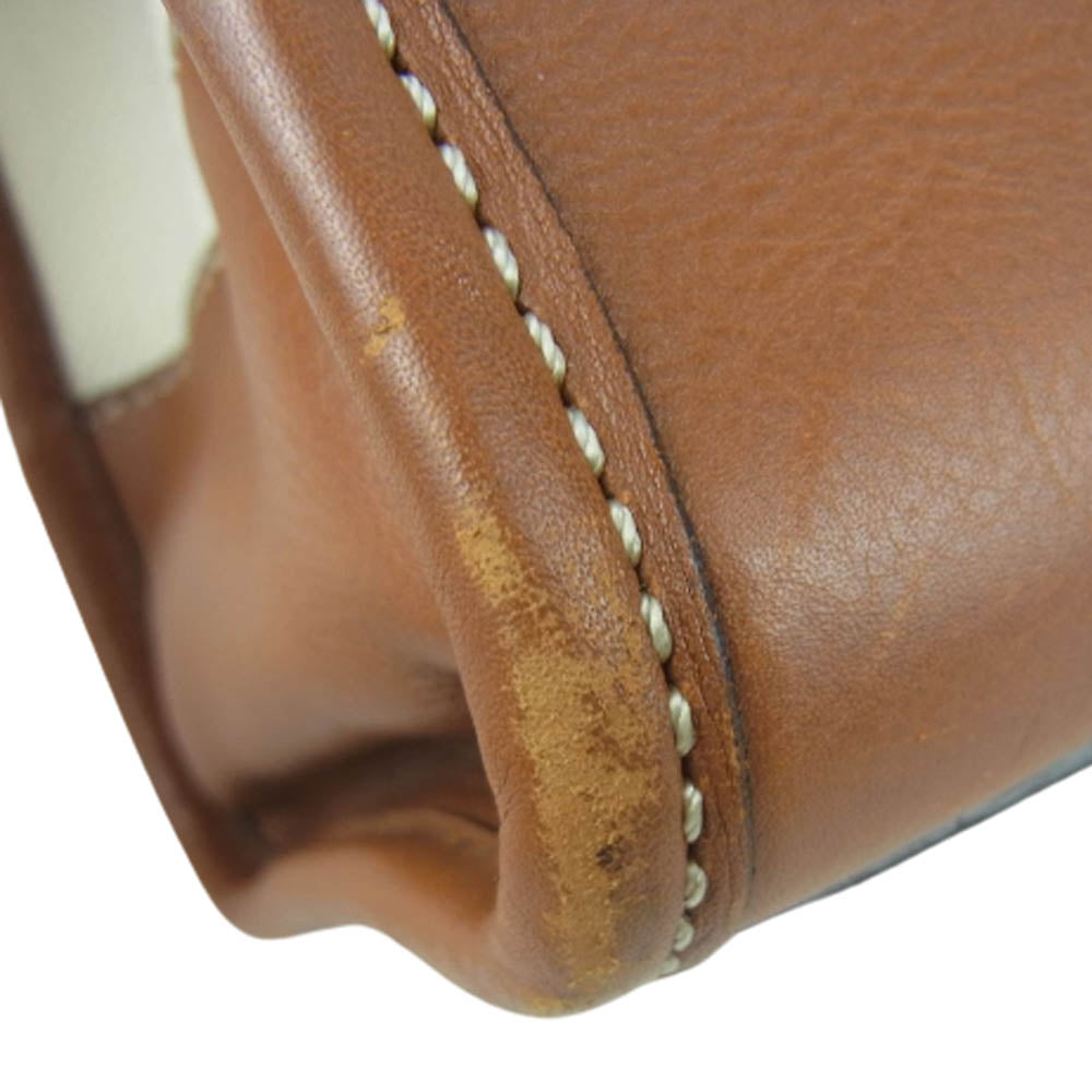 Michael Kors マイケルコース LARGE HAMILTON STRIPED CANVAS TOTE ラージ ハミルトン チェーン ショルダー バッグ キャンバス レザー オフホワイト系 ブラウン系 ネイビー系【中古】