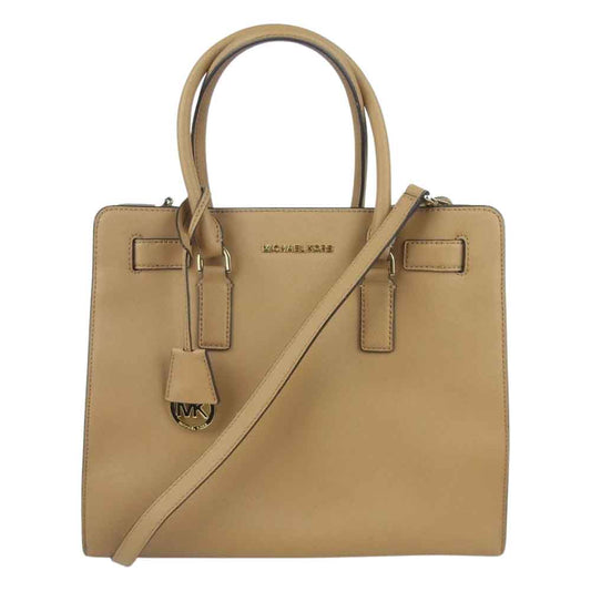 Michael Kors マイケルコース DILLON ディロン ラージ トップジップ サッチェル ショルダー ハンド バッグ ブラウン系【中古】