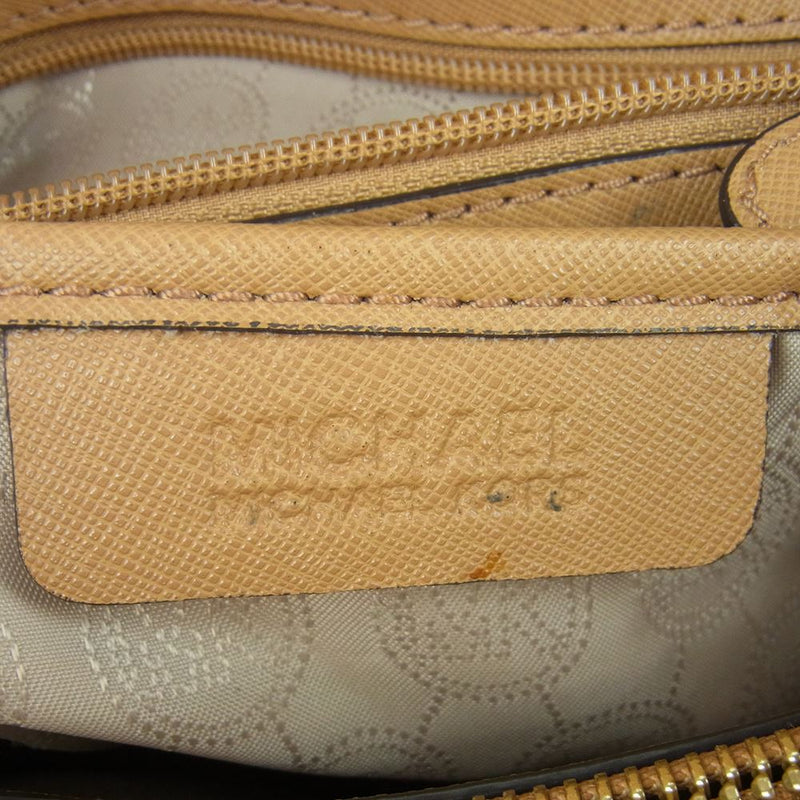 Michael Kors マイケルコース DILLON ディロン ラージ トップジップ サッチェル ショルダー ハンド バッグ ブラウン系【中古】