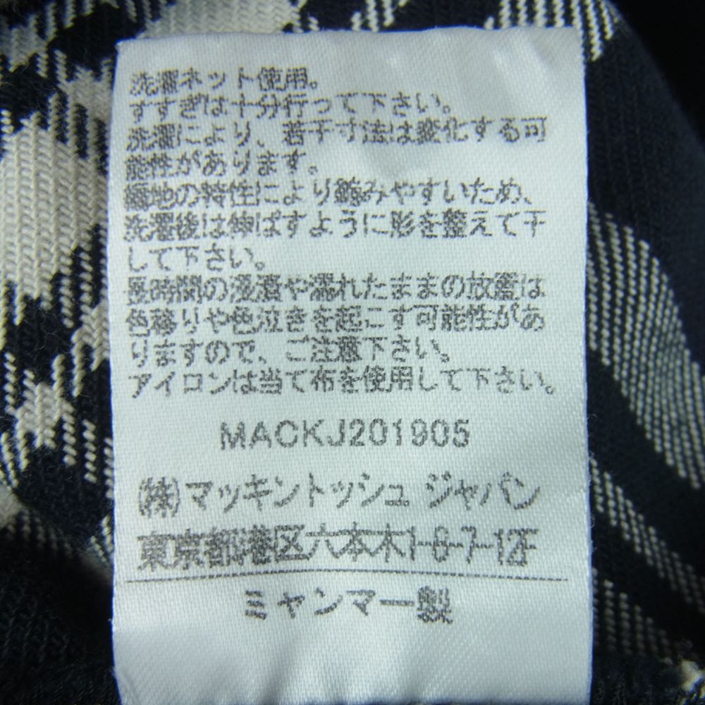トラディショナルウェザーウェア マッキントッシュジャパンタグ MACKJ201905 チェック ジャケット ブラック系 オフホワイト系 M【中古】