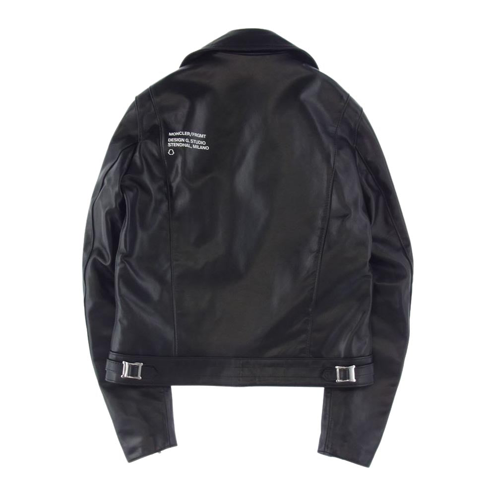 MONCLER モンクレール GENIUS × Lewis Leathers × FRAGMENT DWAYNE CYCLONE ジーニアス ルイスレザー フラグメント ドウェイン サイクロン レザー ライダースジャケット ブラック系 36【新古品】【未使用】【中古】
