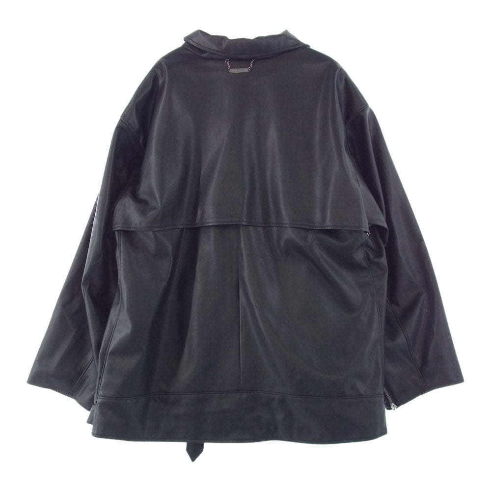 アドラー シンセティック レザー オーバー ダブル ライダース ジャケット ブラック系 M【中古】
