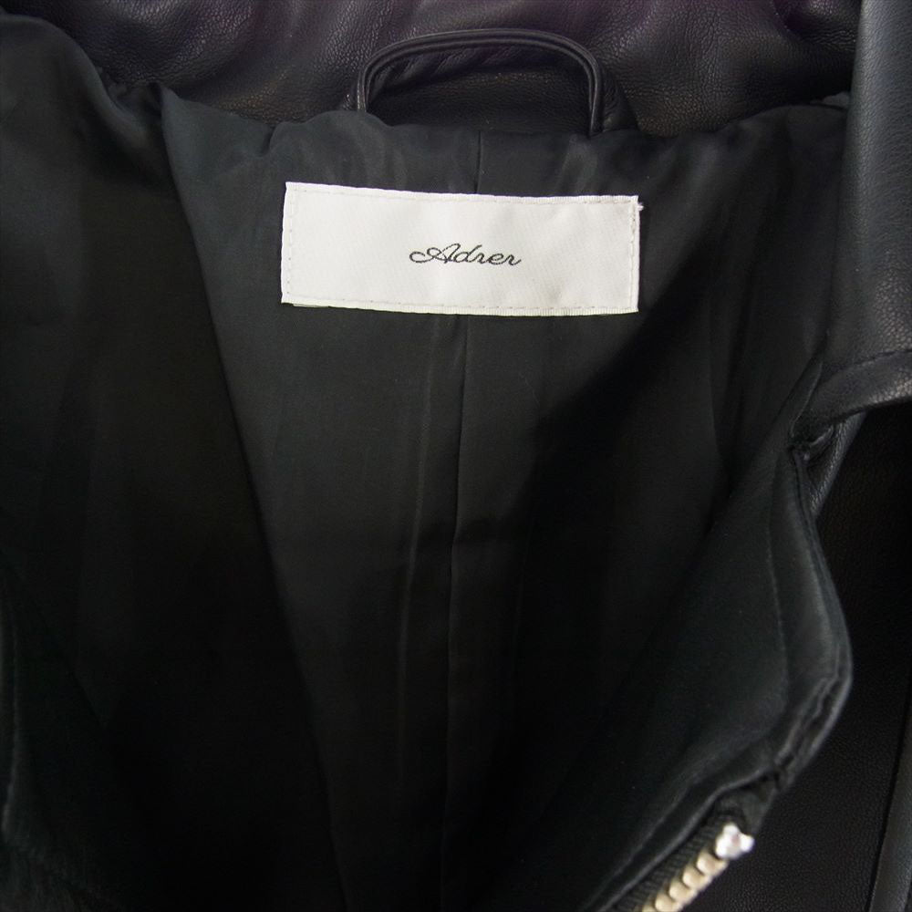 アドラー シンセティック レザー オーバー ダブル ライダース ジャケット ブラック系 M【中古】
