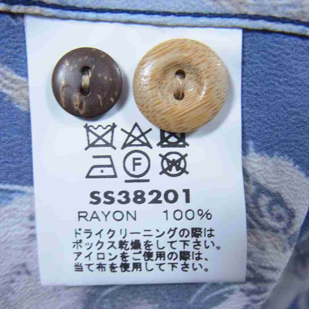 東洋エンタープライズ SS38201 SUN SURF サンサーフ SPECIAL EDITION S/S RAYON HAWAIIAN SHIRT ONE HUNDRED TIGERS 百虎 ネイビー系 L【極上美品】【中古】