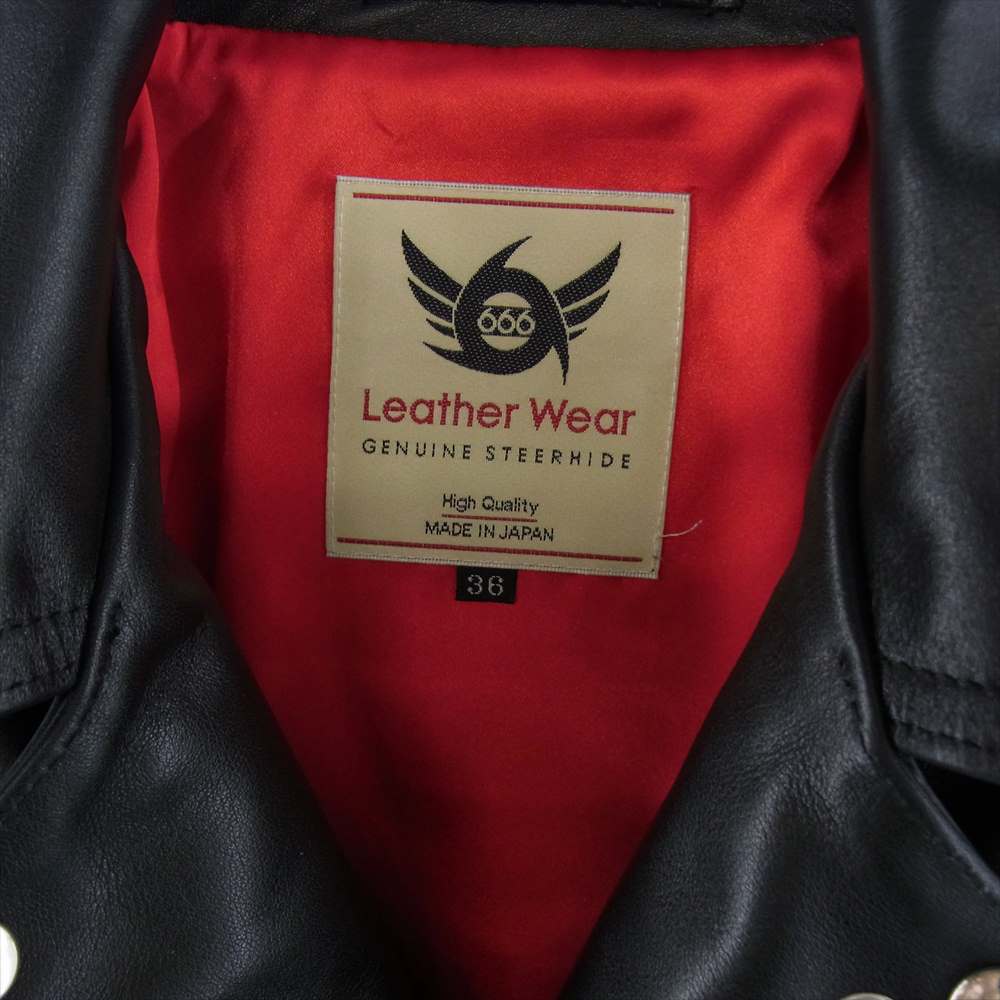 トリプルシックスレザーウェア LJM1TFL タイトフィット サイド ベルト ダブルライダース ブラック  ブラック系 36【中古】