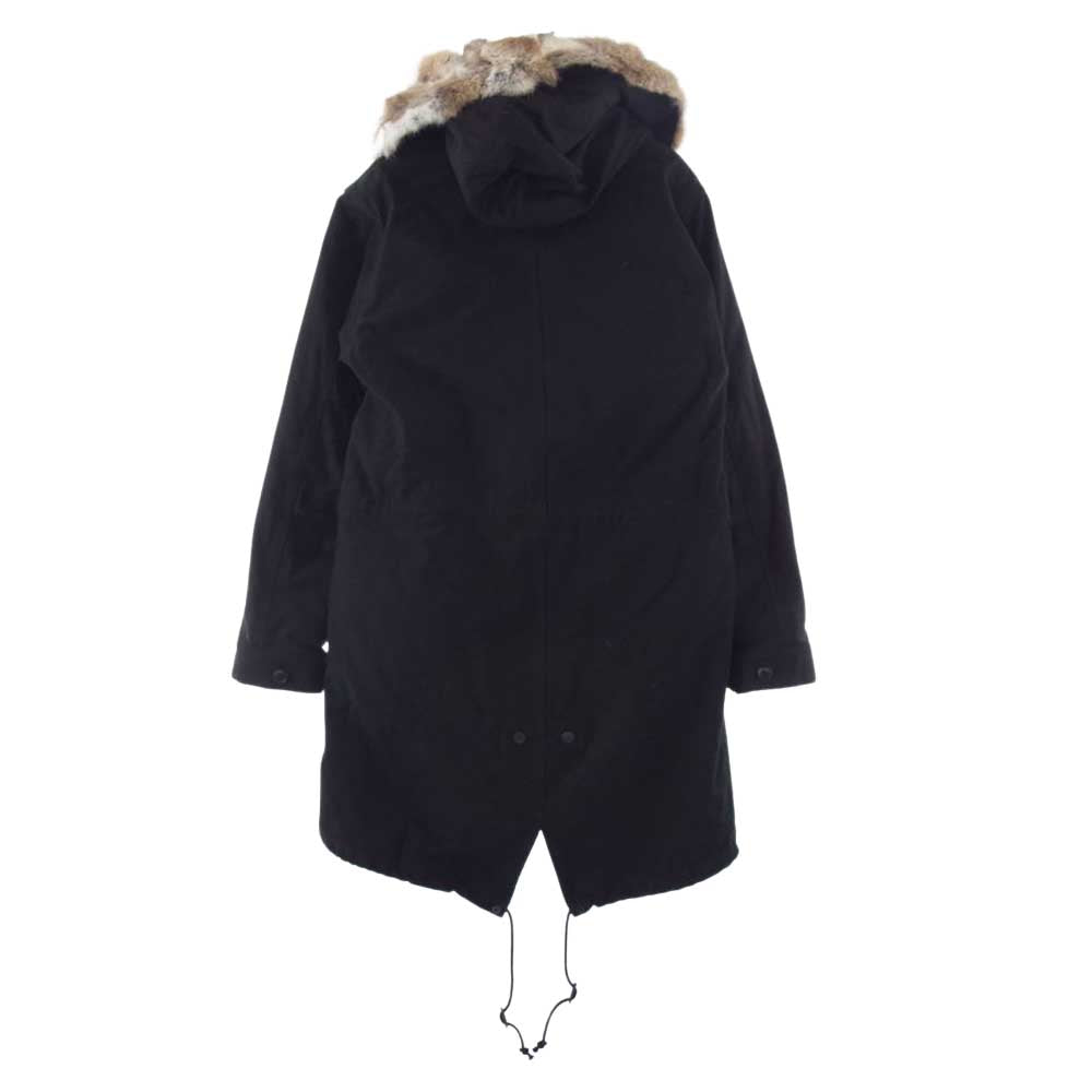 RUDE GALLERY ルードギャラリー 68948-3 Rabbit Fur Sherpa Warm Down Coat Jacket ラビット ファー シェルパ ウォーム パーカ ダウン コート ブラック系 3【美品】【中古】