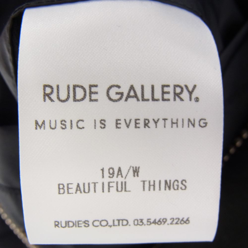 RUDE GALLERY ルードギャラリー 68948-3 Rabbit Fur Sherpa Warm Down Coat Jacket ラビット ファー シェルパ ウォーム パーカ ダウン コート ブラック系 3【美品】【中古】