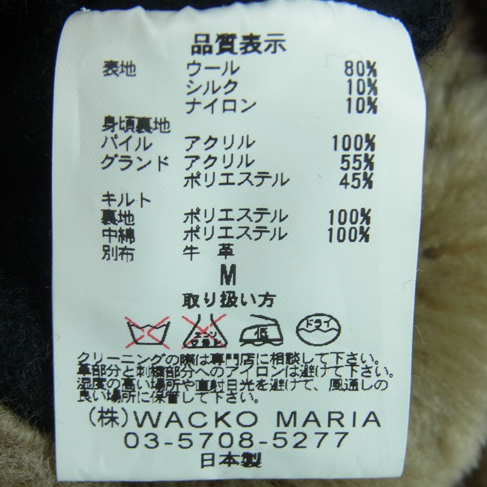 WACKO MARIA ワコマリア 15AW 15FW-WMO-CO11 WOLF'S HEAD ウルフズヘッド CAR CLUB JACKET カー クラブ ジャケット ブラック系 M【美品】【中古】