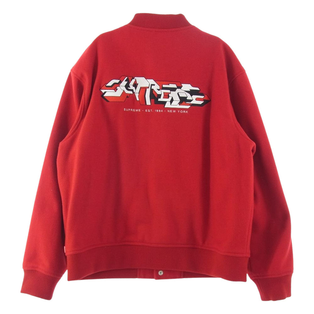 Supreme シュプリーム 19AW Delta Logo Varsity Jacket デルタ ロゴ バーシティ ジャケット レッド系 XL【中古】