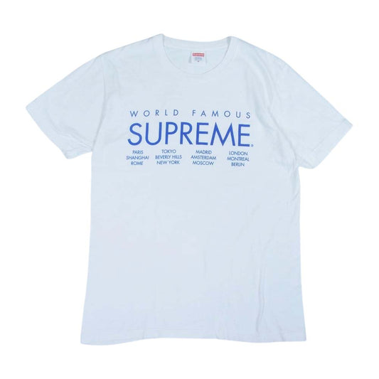 Supreme シュプリーム 15SS World Famous Tee ワールド フェイマス 半袖 Tシャツ ホワイト系 M【中古】