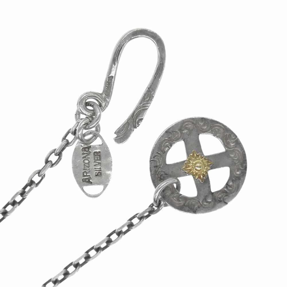 ARIZONA FREEDOM アリゾナフリーダム K18 太陽神 ホイール プレート イーグルフック チェーン ネックレス SV925 チェーン39cn 【中古】