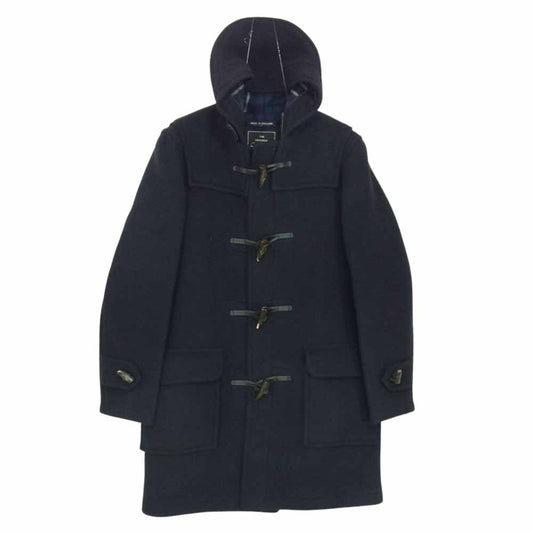 Gloverall グローバーオール 裏地 チェック ダッフルコート ネイビー系 M【美品】【中古】