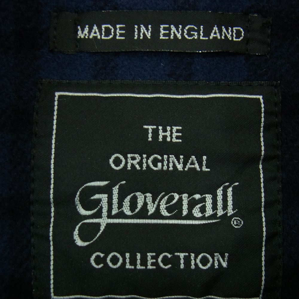 Gloverall グローバーオール 裏地 チェック ダッフルコート ネイビー系 M【美品】【中古】