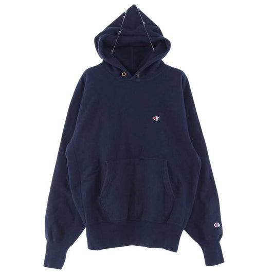 Champion チャンピオン 90s USA製 ビンテージ 刺繍タグ REVERSE WEAVE リバースウィーブ スウェットパーカー ネイビー系【中古】