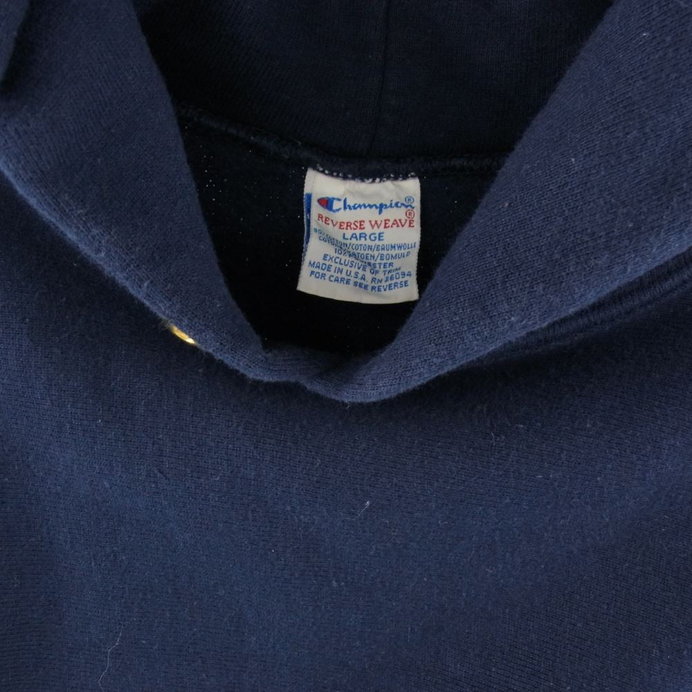 Champion チャンピオン 90s USA製 ビンテージ 刺繍タグ REVERSE WEAVE リバースウィーブ スウェットパーカー ネイビー系【中古】