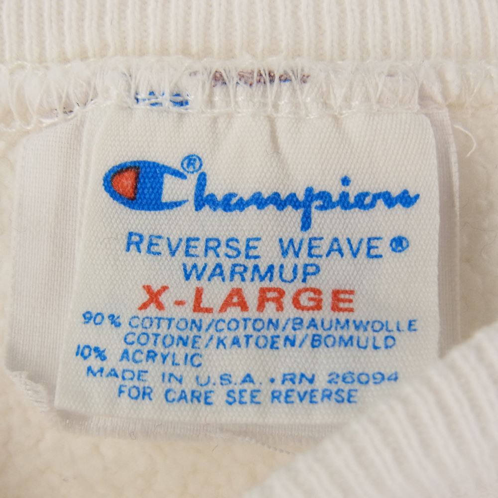 Champion チャンピオン 80s USA製 ビンテージ REVERSE WEAVE リバースウィーブ トリコタグ カレッジ ロゴ スウェット ホワイト系 ブルー系【中古】