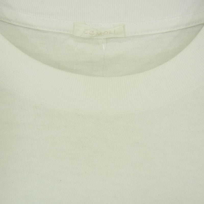 COMOLI コモリ 21SS T01-05004 空紡天竺 クルーネック 長袖 Tシャツ ホワイト系 3【中古】
