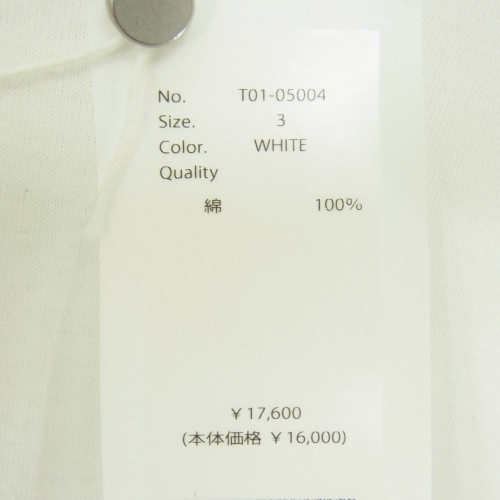 COMOLI コモリ 21SS T01-05004 空紡天竺 クルーネック 長袖 Tシャツ ホワイト系 3【中古】