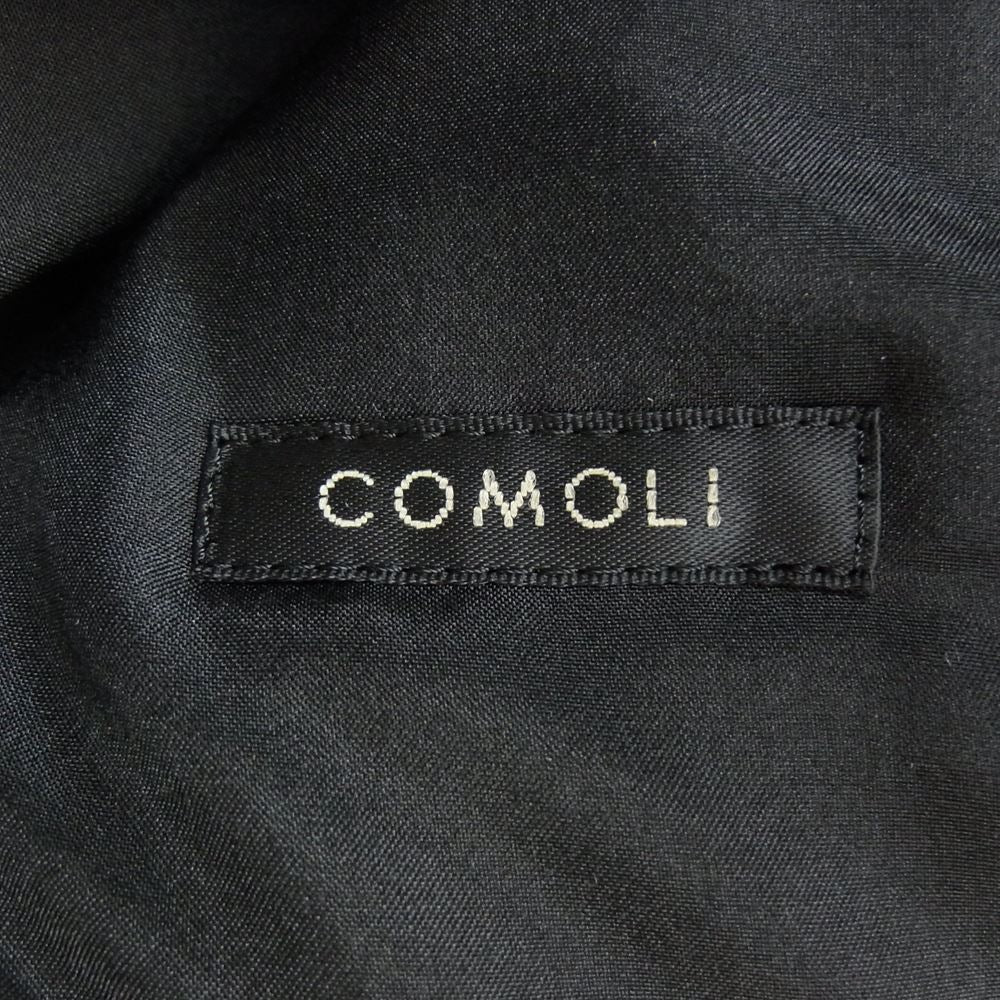 COMOLI コモリ 22SS V01-04003 裏地シルク100％ シープスキン MA-1 レザー ブルゾン ジャケット ブラック系 3【美品】【中古】