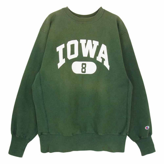 Champion チャンピオン 90s ヴィンテージ リバースウィーブ IOWA スウェット メキシコ製 グリーン系 L【中古】