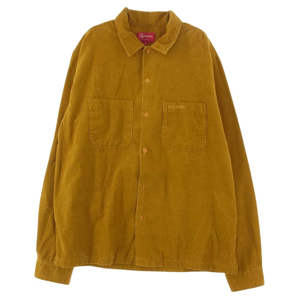 Supreme シュプリーム Corduroy Shirt コーデュロイ 長袖 シャツ イエロー系 M【中古】