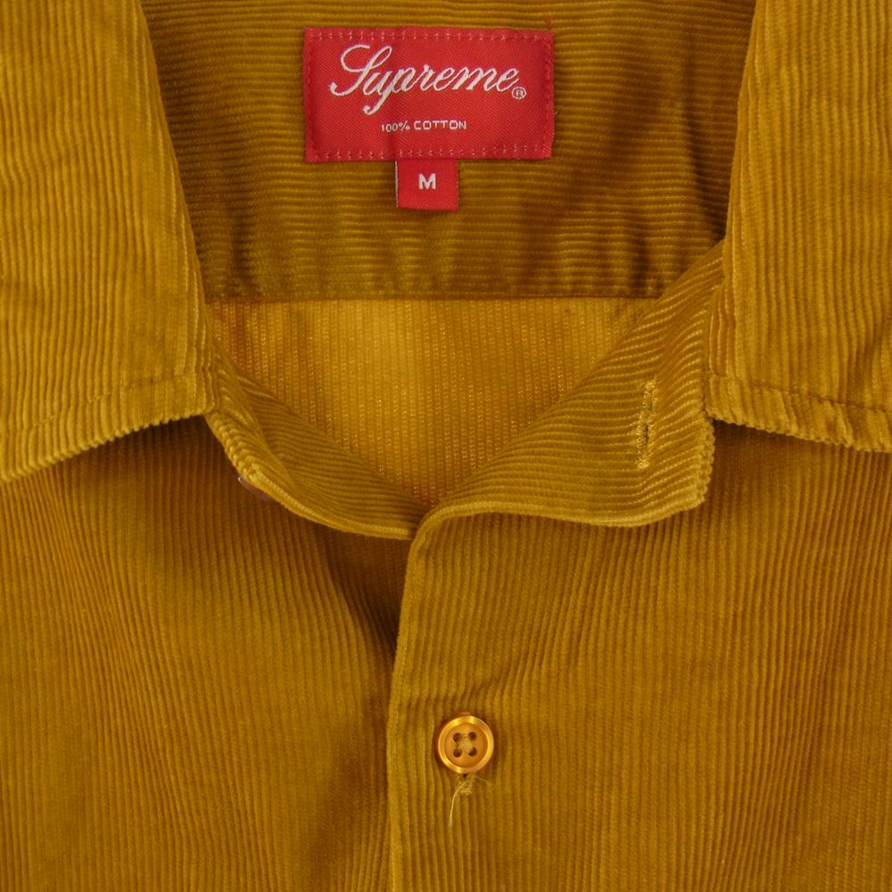 Supreme シュプリーム Corduroy Shirt コーデュロイ 長袖 シャツ イエロー系 M【中古】