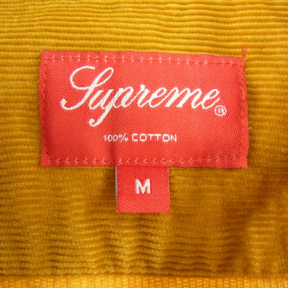 Supreme シュプリーム Corduroy Shirt コーデュロイ 長袖 シャツ イエロー系 M【中古】