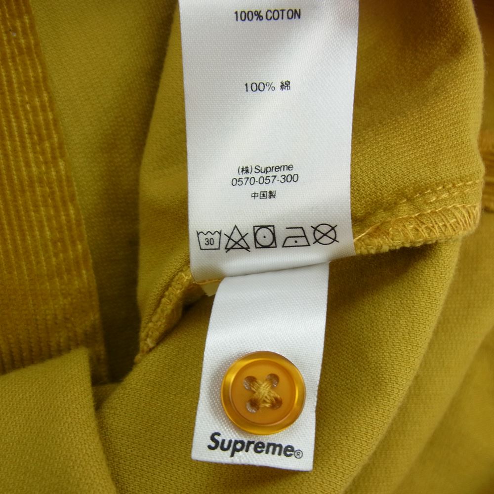 Supreme シュプリーム Corduroy Shirt コーデュロイ 長袖 シャツ イエロー系 M【中古】