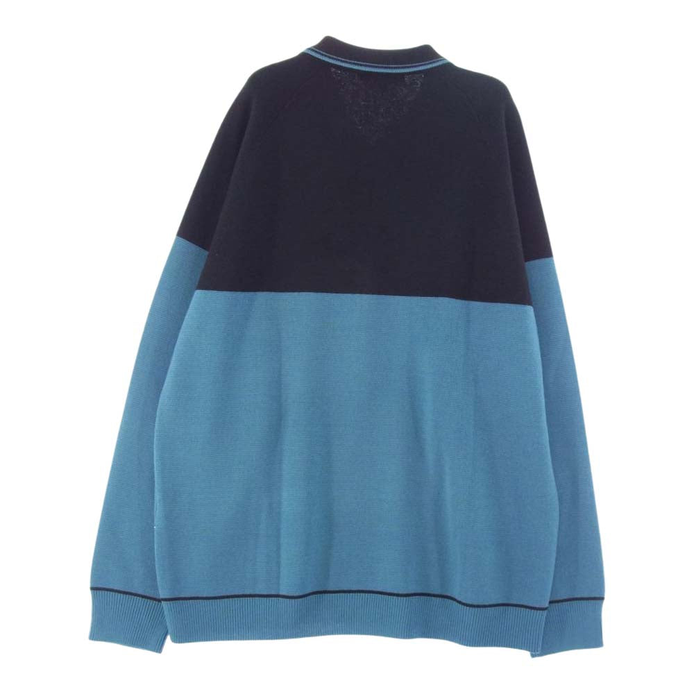 Supreme シュプリーム 19AW Color Blocked Zip Up Sweater カラー ブロック ジップ アップ スウェット ブルー系 L【中古】