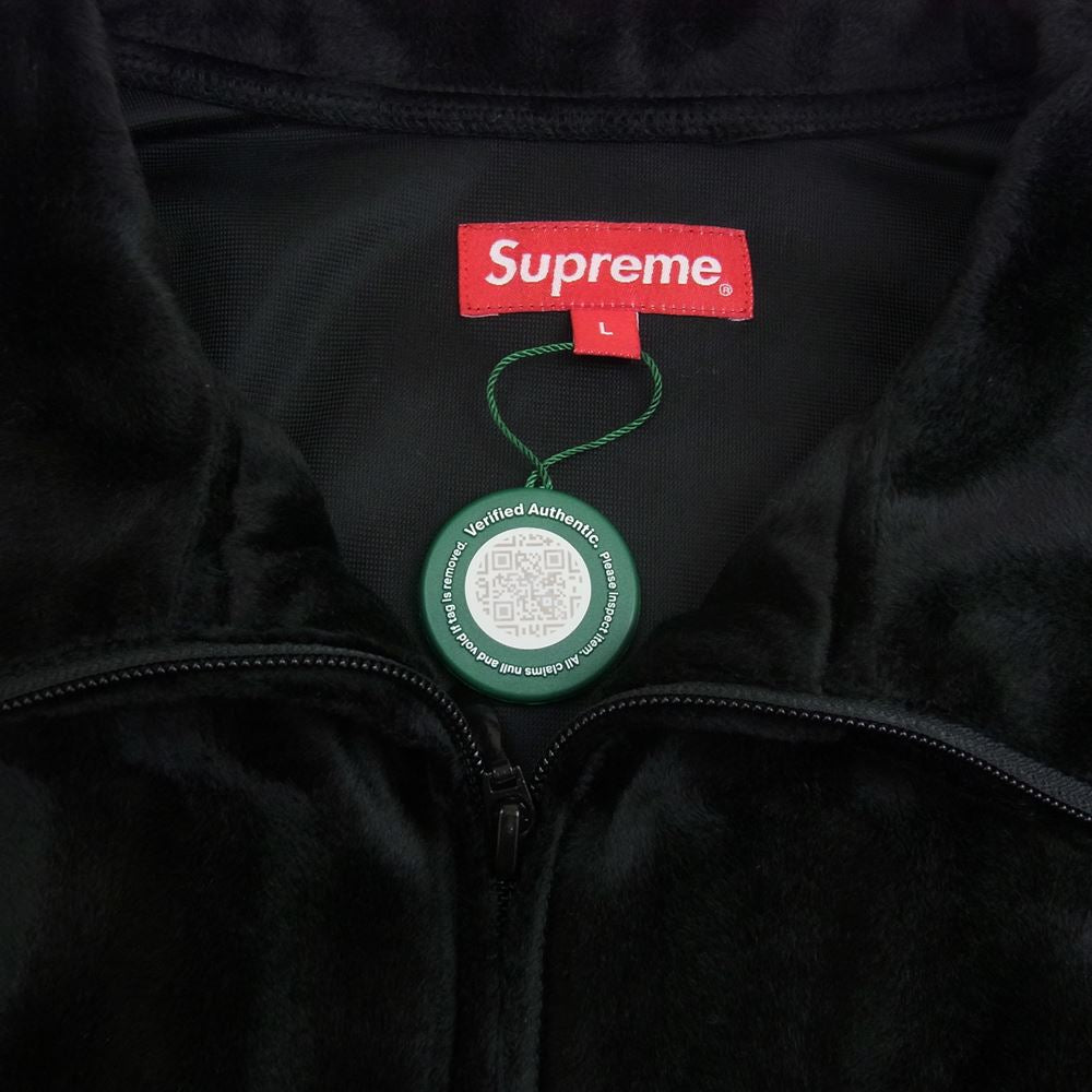 Supreme シュプリーム 21AW Velour Track Jacket ベロア トラック ジャケット ブラック系 L【中古】